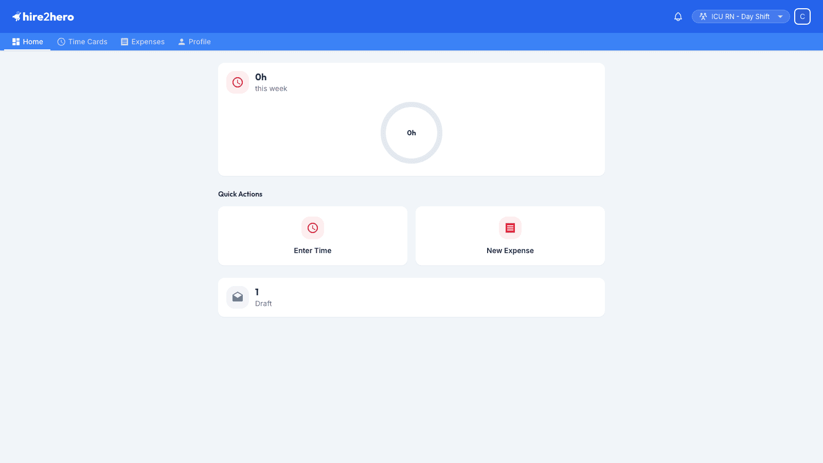 Candidate home page